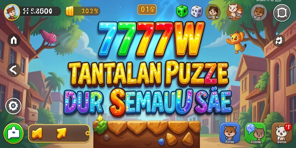 Screenshot gameplay 7777W menunjukkan tantangan puzzle yang menarik.