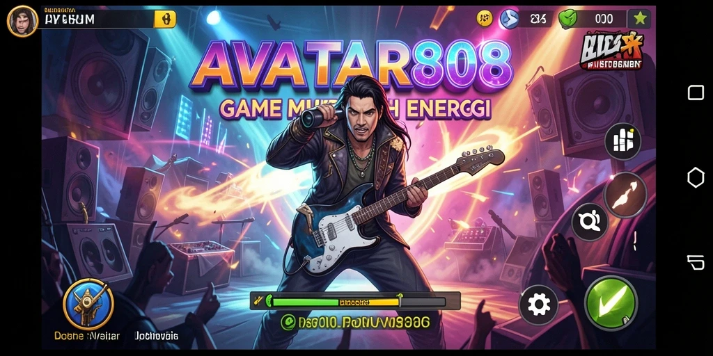 Tampilan gameplay yang menarik dengan berbagai lagu dan level menantang.