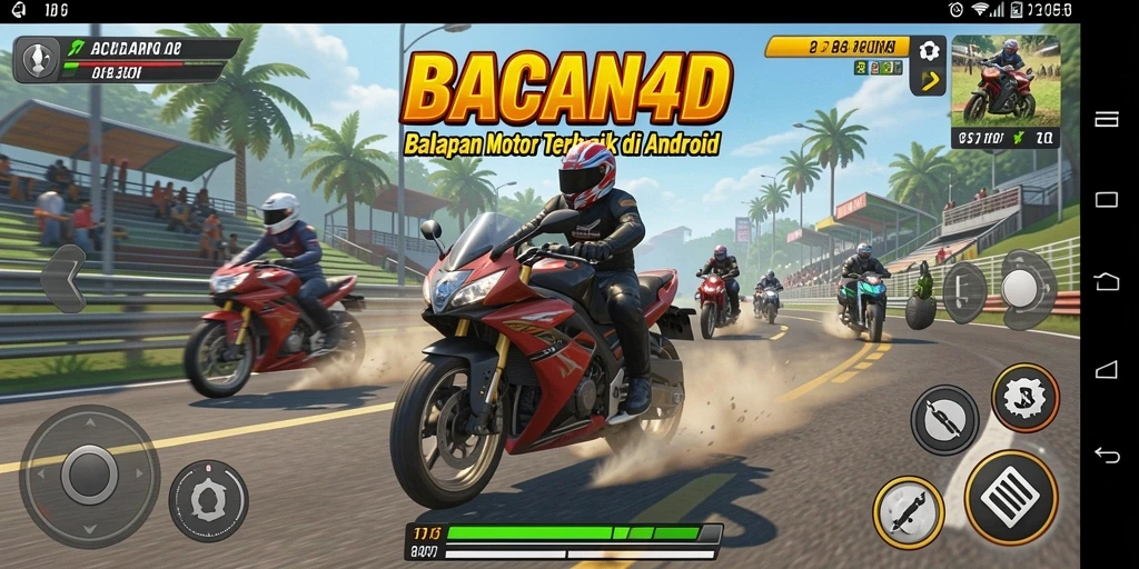 Screenshot BACAN4D menampilkan aksi balapan motor yang mendebarkan.