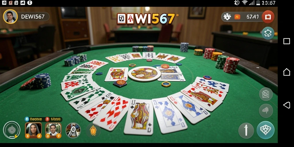 Tampilan utama <strong>DEWI567</strong> dengan gameplay Gaple yang seru dan interaktif.