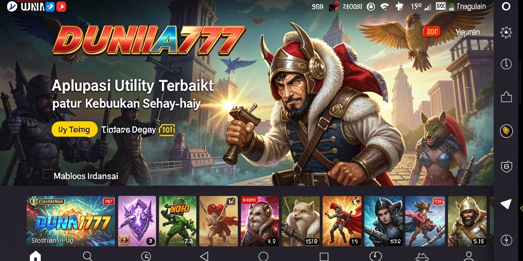 Tampilan antarmuka DUNIA777 yang intuitif dan ramah pengguna.