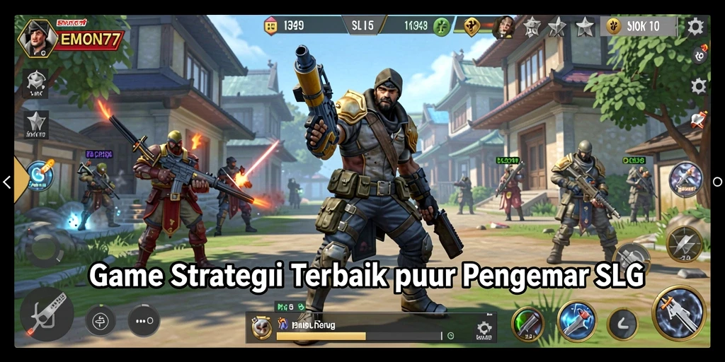 Tampilan gameplay menarik dari EMON77 dengan berbagai fitur SLG.