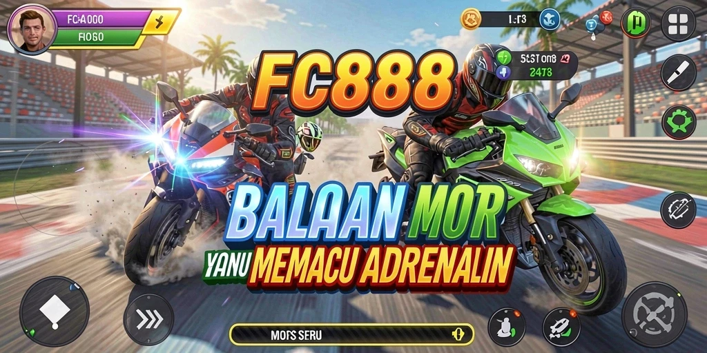 Screenshot FC888 menunjukkan balapan motor yang intens dan grafis yang menakjubkan.