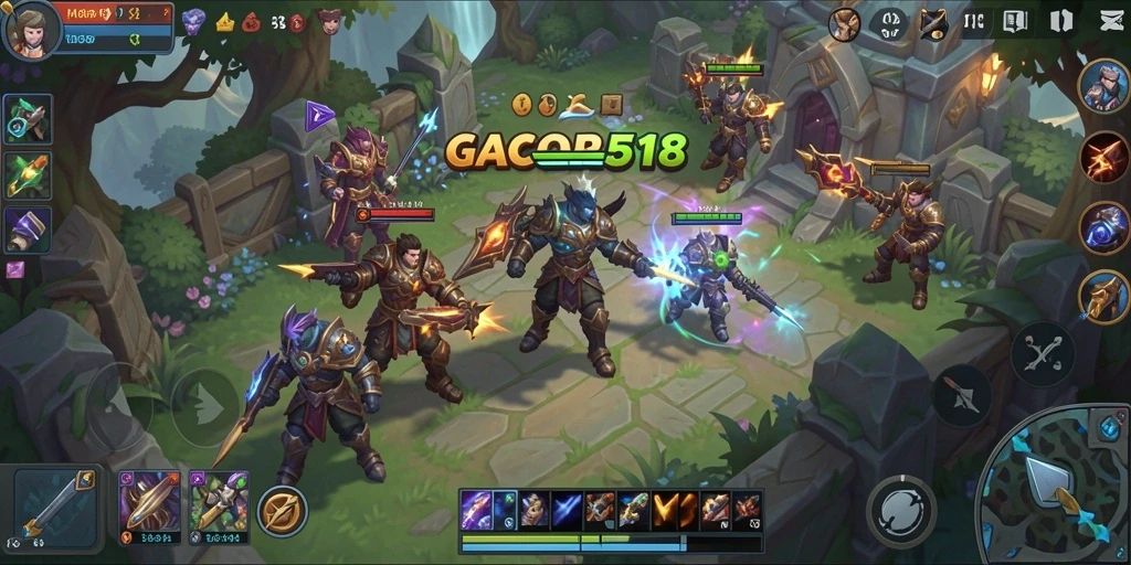 Tampilan gameplay menambah keseruan dalam bertarung di GACOR518.