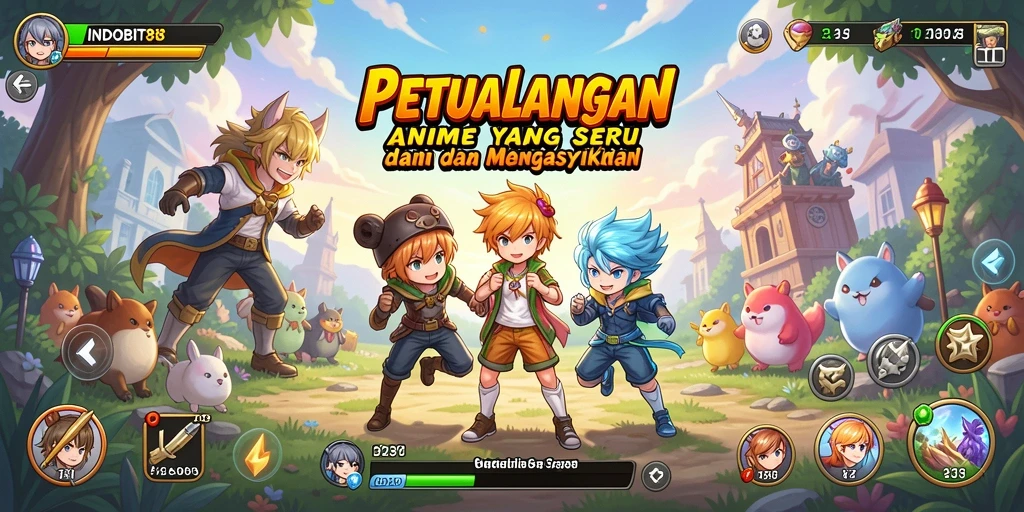 Tangkapan layar INDOBIT88 menampilkan karakter anime bertarung dalam pertempuran epik.