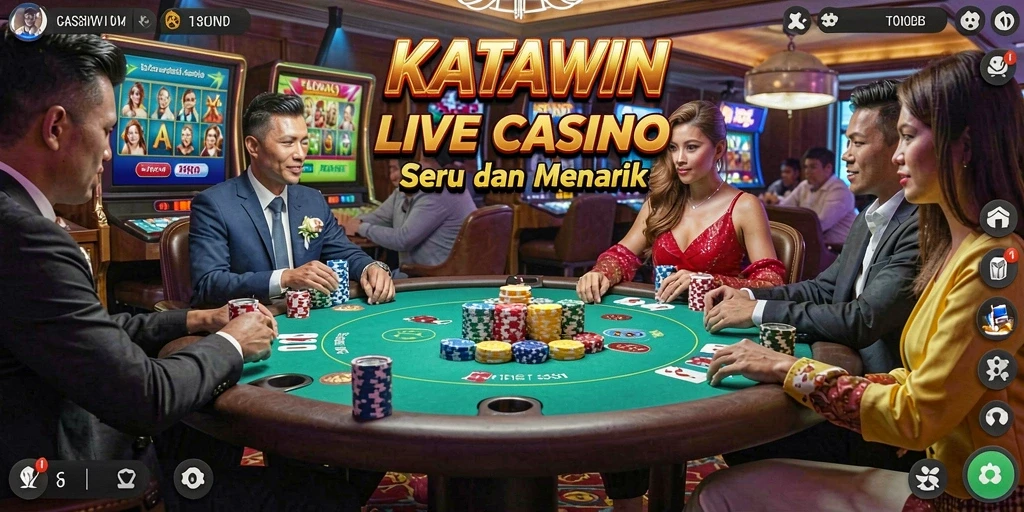 Tampilan gameplay menarik di KATAWIN dengan dealer langsung.