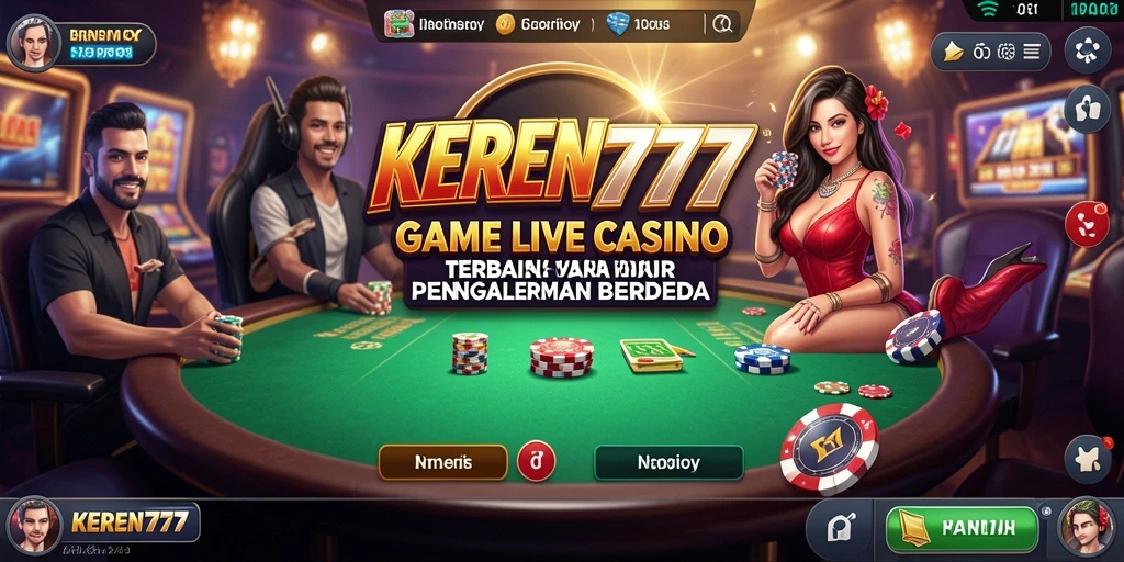 Tampilan utama gameplay KEREN777 yang menawan di Live Casino.