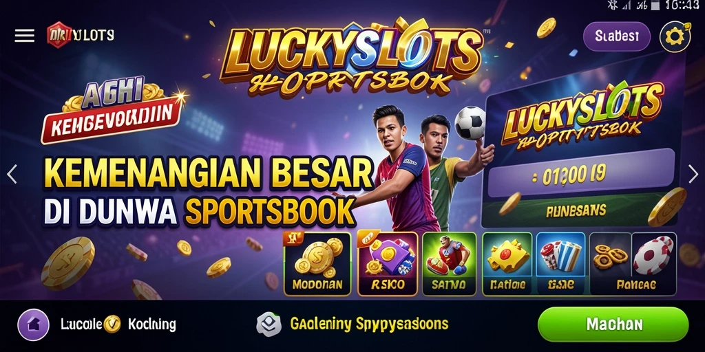 Tampilan gameplay LUCKYSLOTS dengan taruhan olahraga yang seru.