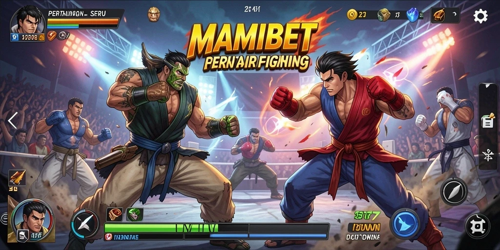Screenshot gameplay MAMIBET yang menunjukkan aksi pertarungan mendebarkan.