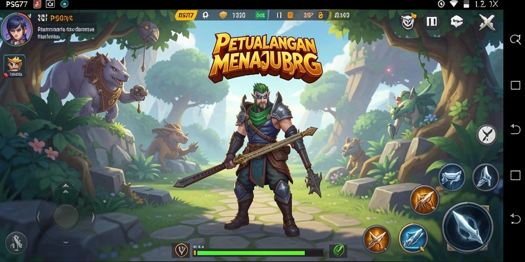 Tampilan gameplay seru dalam RPG PSG77 yang menarik.