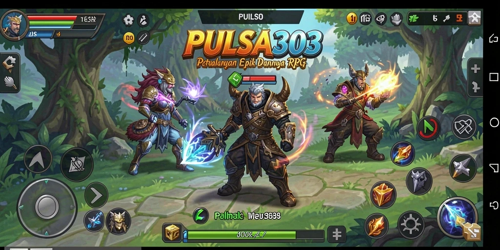 Menampilkan aksi seru dari gameplay RPG PULSA303.