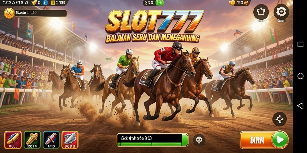Tampilan gameplay Racing yang seru dan mendebarkan di SLOT777.