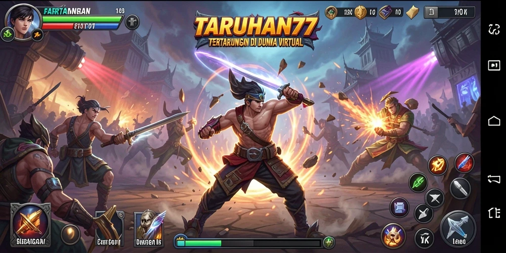 Screenshot utama TARUHAN77 menampilkan aksi pertarungan yang mendebarkan.
