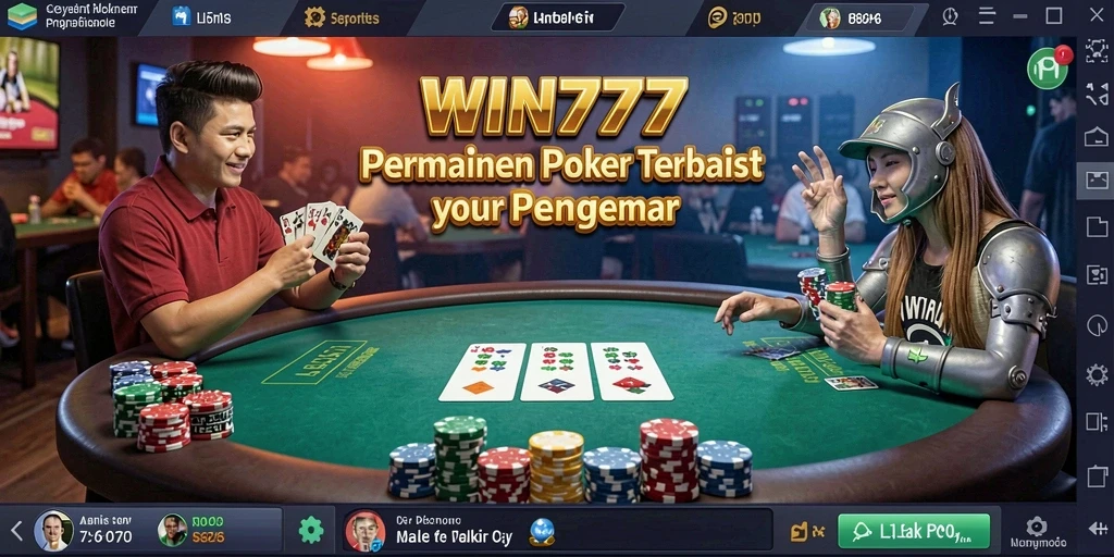 Tampilan gameplay Poker yang mendebarkan di WIN777.